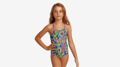 FUNKITA TODDLER GIRLS PRINTED ONE PIECE - SPIN THE BOTTLE