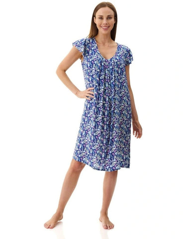 GIVONI MARIA FLUTTER SLEEVE SHORT NIGHTIE - 6AF53M