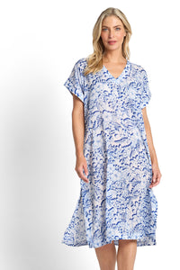 JANTZEN ANCHOR V-NECK T-SHIRT DRESS - JA91176