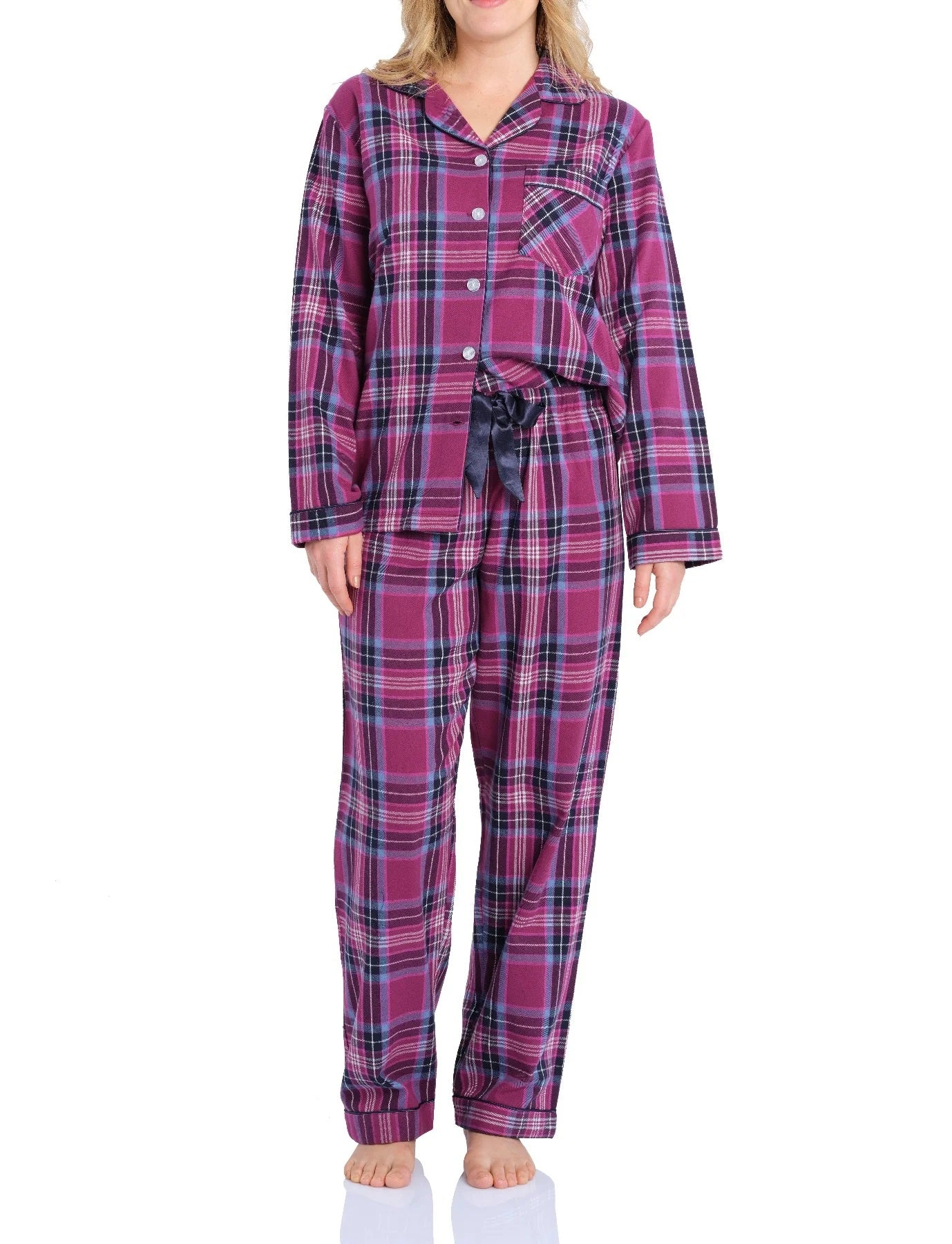 MAGNOLIA LOUNGE PLUM CHECK FLANNELETTE PJ SET