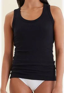 PAPINELLE MILLA RIB SHELF BRA TANK -Black