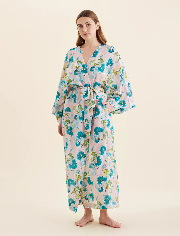 PAPINELLE AUDREY FLORAL KIMONO MAXI ROBE - 25301-1642