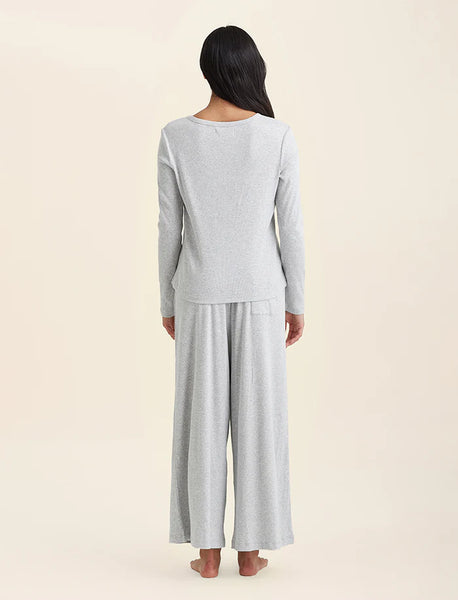 PAPINELLE SOFT BABY RIB LONG SLEEVE TEE AND WIDE LEG PANT SET