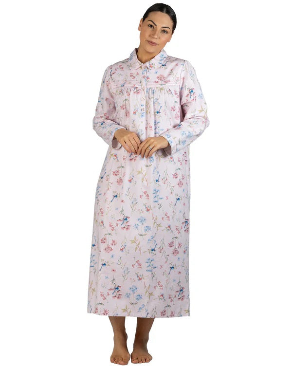SCHRANK COLLARED NIGHTIE BLUE WREN SK617B    BLUE & PINK
