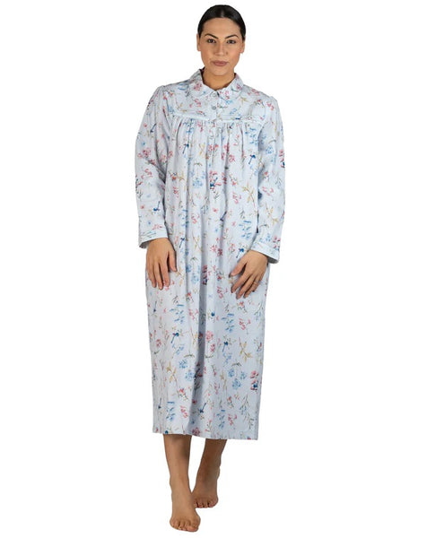 SCHRANK COLLARED NIGHTIE BLUE WREN SK617B    BLUE & PINK