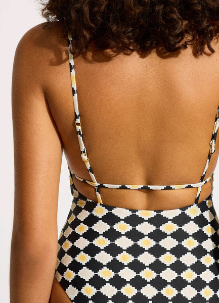 SEAFOLLY KASBAH V NECK ONE PIECE - 11071-158
