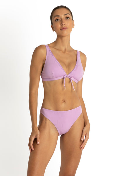 SUNSEEKER COACHELLA TIE FRONT BRA BLACK & LILLAC - SS12377