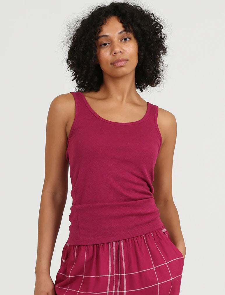 PAPINELLE COTTON MODAL SINGLET - DARK RASPBERRY