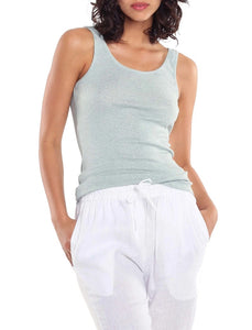 PAPINELLE BASIC COTTON MODAL SINGLET - SAGE