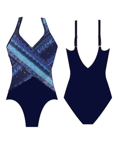 Poolproof Saltbeach Pintuck Mastectomy Swimsuit - Navy